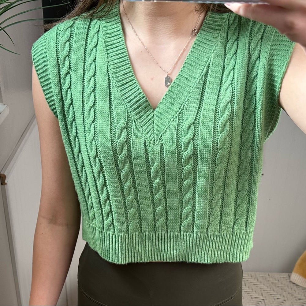Cable Knit V-Neck Sweater